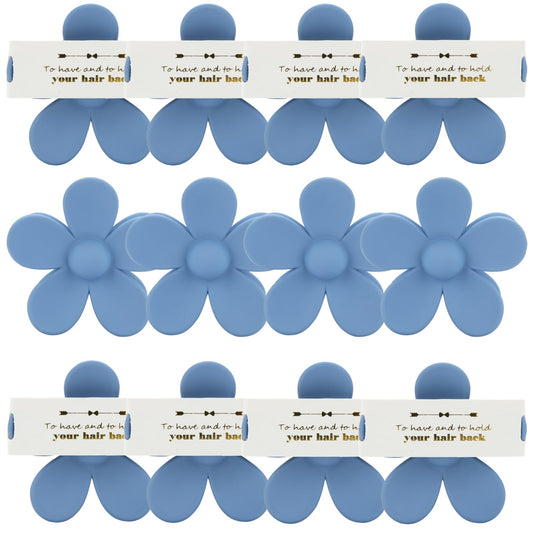 Ciulaiy Bridesmaid Hair Clips, 12pcs Large Dusty Blue Flowers Hair Claws, French Design Handmade Hair Clip for Women, Hair Securing, Hairdressing, Wedding Party Favors, Teen Girls Trendy Stuff