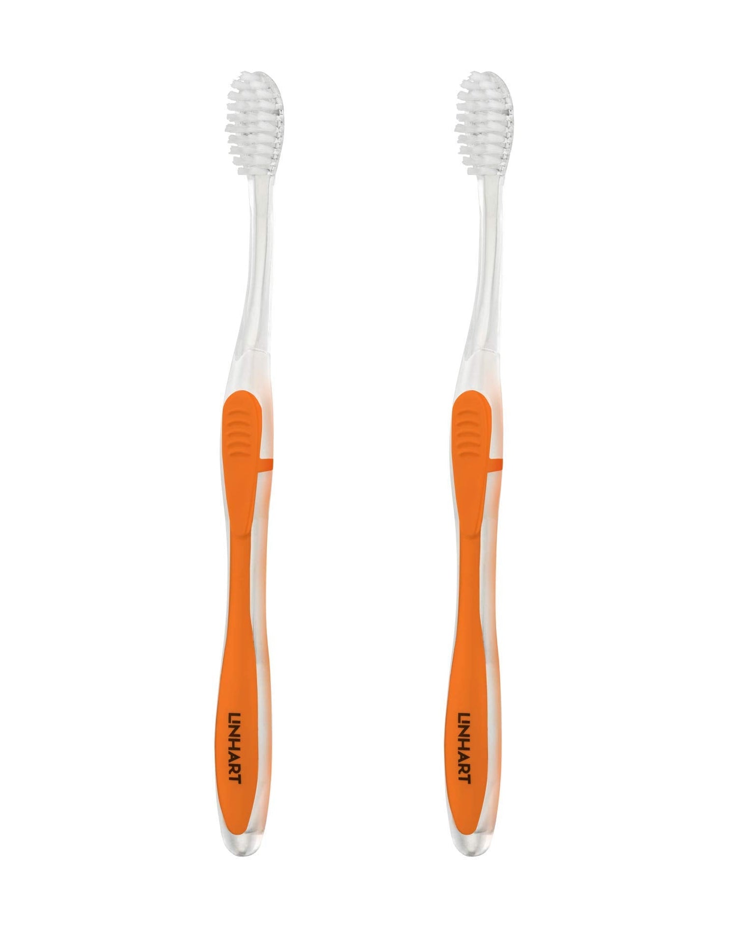LINHART Extra Soft Toothbrush – Teeth Whitening Toothbrush (2 Pack, Orange and White)