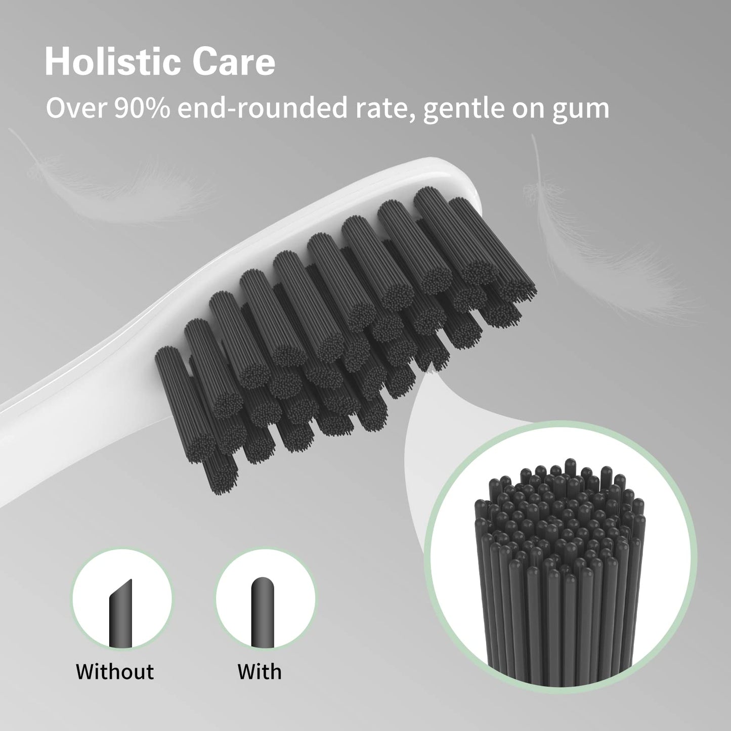 GEILSI Toothbrush Replacement Heads Compatible with Philips Sonicare Charcoal Bristles 4 Pack