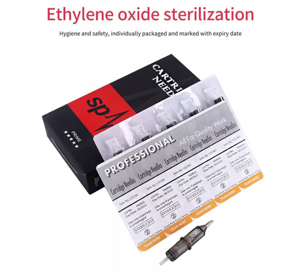 Tatmax International 20PCS Spark Disposable Premium Tattoo Cartridge Needles Standard #12 Needles Round Magnum (5RM)