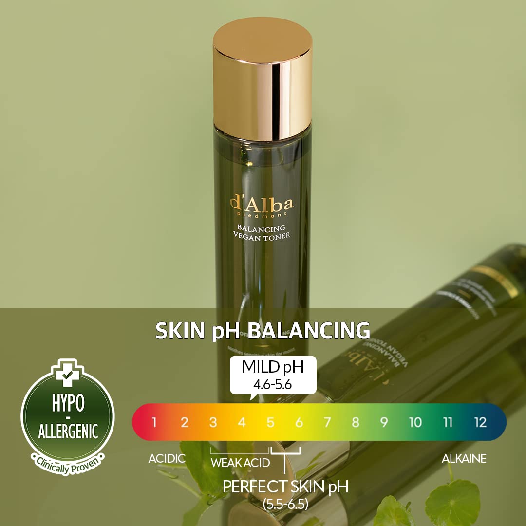 d'alba Piedmont White Truffle Mild Skin Balancing Vegan Cleanser, White Truffle Mild Skin Balancing Vegan Toner, White Truffle Mild Skin Balancing Vegan Cream Bundle (200ml, 150ml, 55ml)