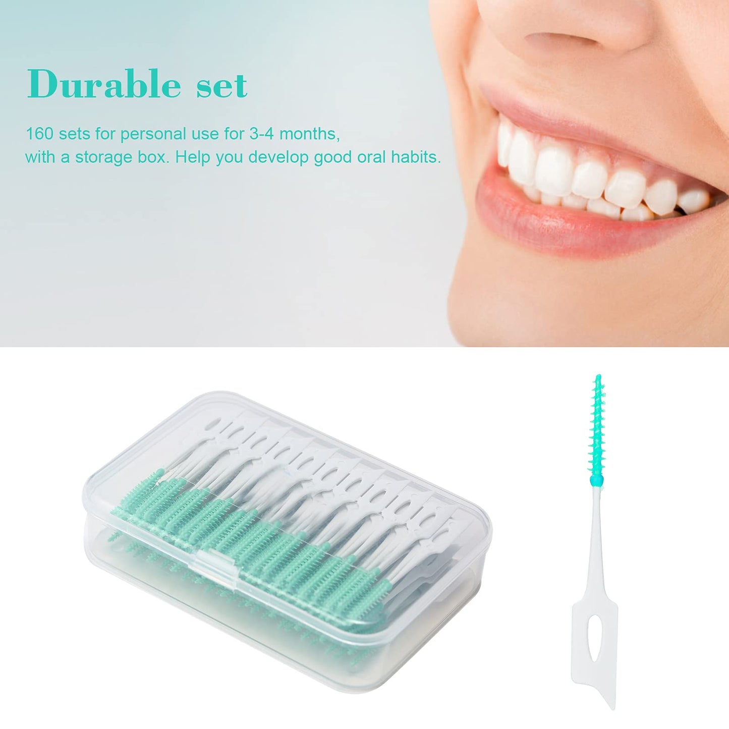 Layhou 160PCS Interdental Brushes Dental Picks for Teeth Ultra Tight Bristles Tooth Interdental Cleaners Silicone Toothpick Brush Cleaners Disposable Brushes Teeth Soft Toothpick