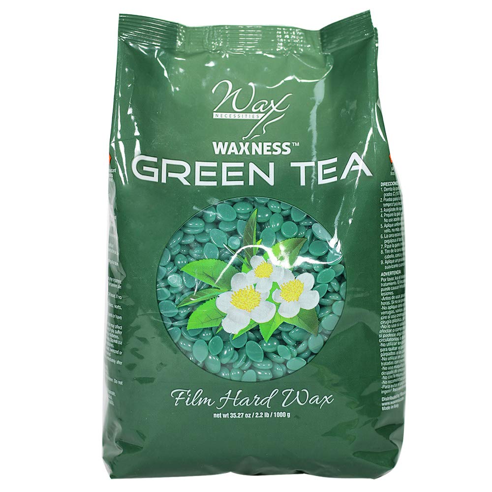 Waxness Green Tea Stripless Waxing Kit with 35.27 oz / 1 kg Wax