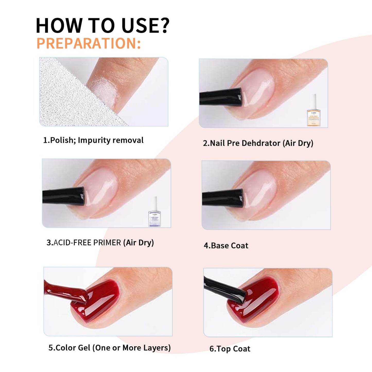 AIJIMEI Nail Dehydrator Professional Acid Free Natural Prep Dehydrate Acrylic Supplies Nail Prep Dehydrator For Acrylic And Gel Polish (18ml/0.63fl.oz)