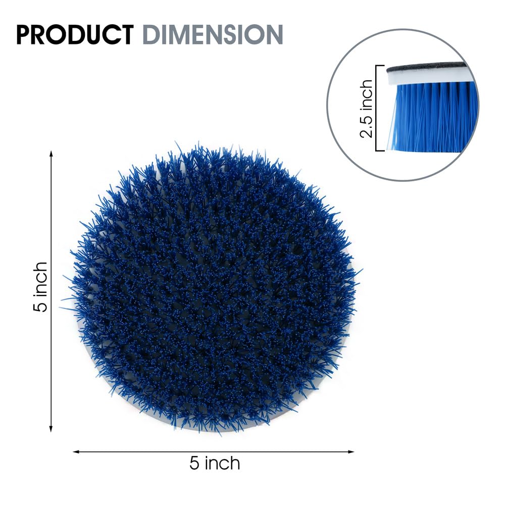 Nanoskin 5" Carpet & Upholstery Rotary Brush with 1.5-Inch Bristle - Premium Nylon Bristles, Perfect for Auto Detailing | Compatible with Most Buffers and Polishers | Enhanced Deep Cleaning Tool