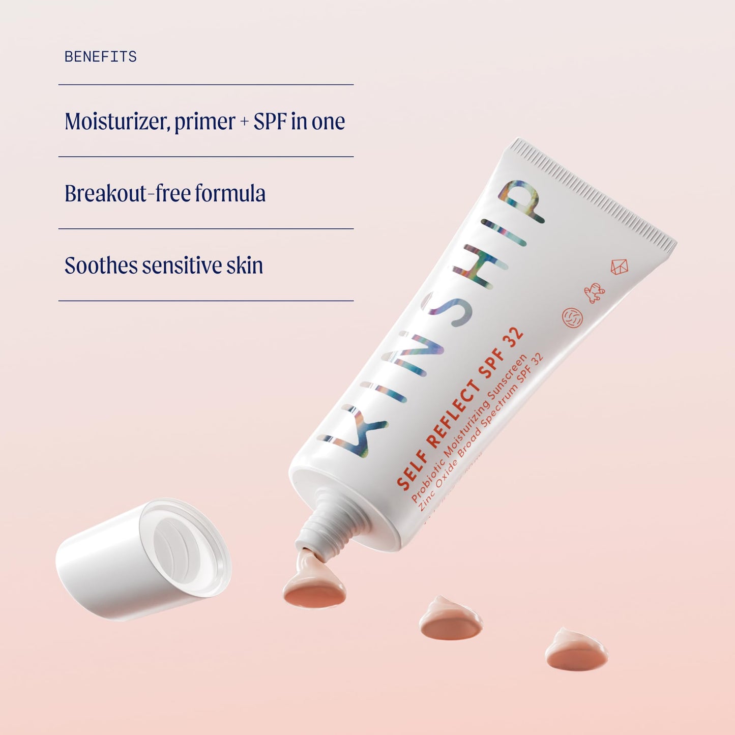 Kinship Self Reflect 100% Mineral SPF + Brightwave Vitamin C Eye Cream Bundle | Probiotic Moisturizing Facial Sunscreen | Energizing + Brightening Reduce Dark Circles & Puffiness | All Skin Types