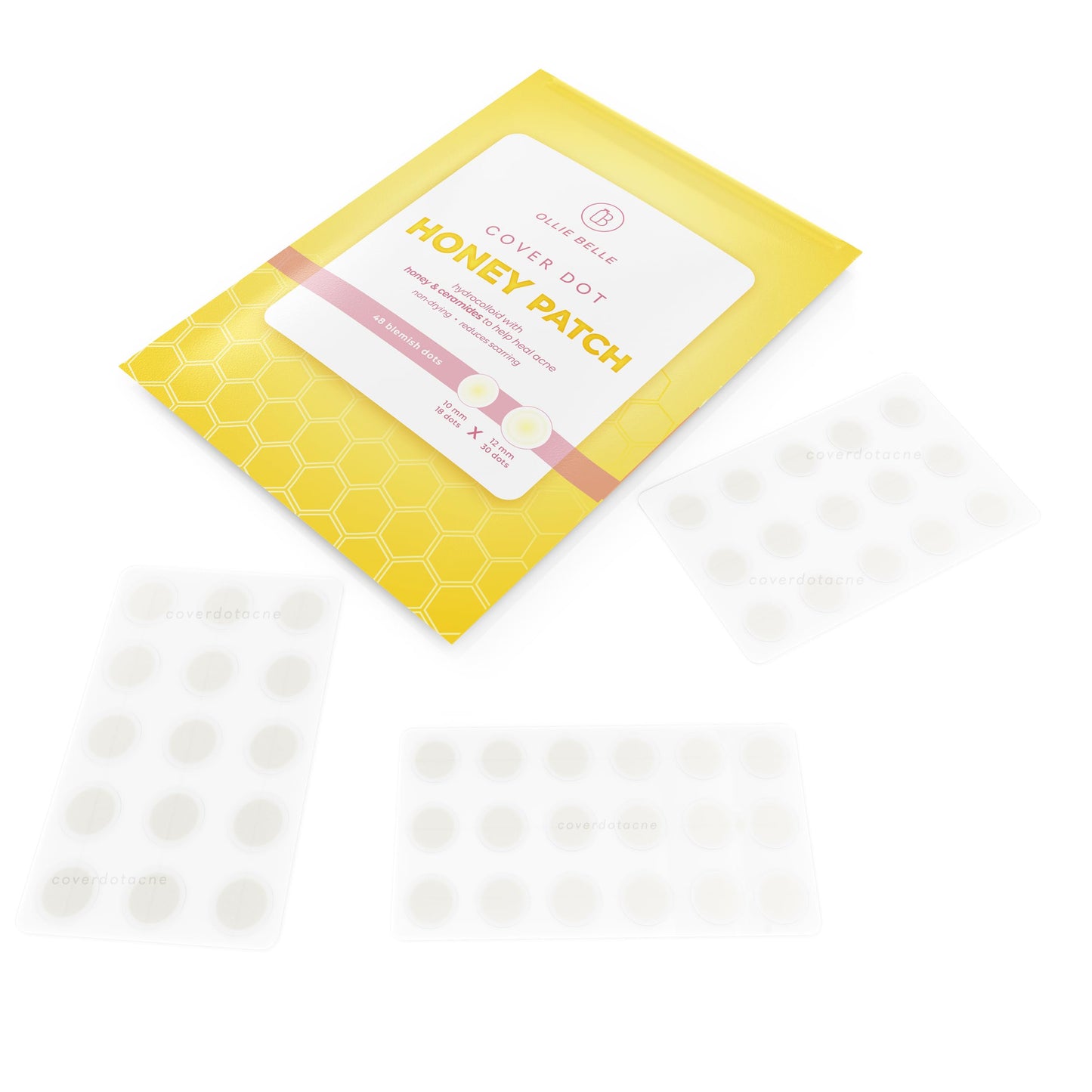 Cover Dot Ollie Belle Hydrocolloid Acne Patches with Honey Invisible Pimple Stickers Blemish Treatment (192 dots) Made in Korea