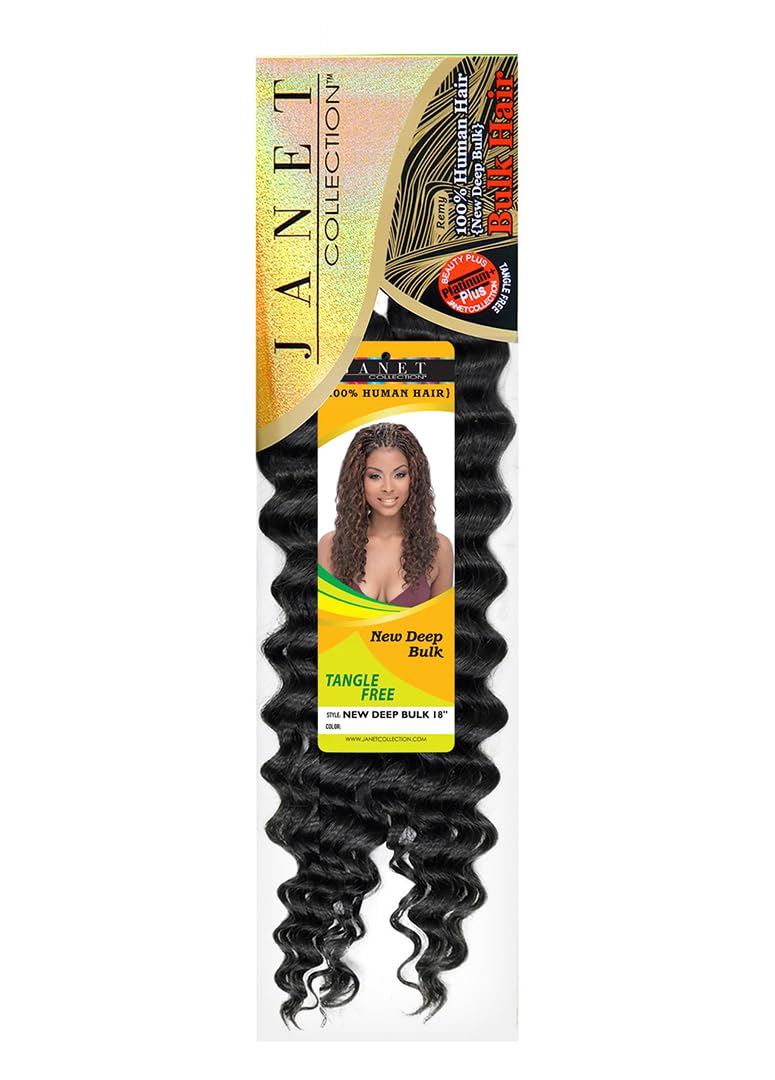 Janet Collection Human Hair Crochet Braiding Hair New Deep Bulk 24” (1)