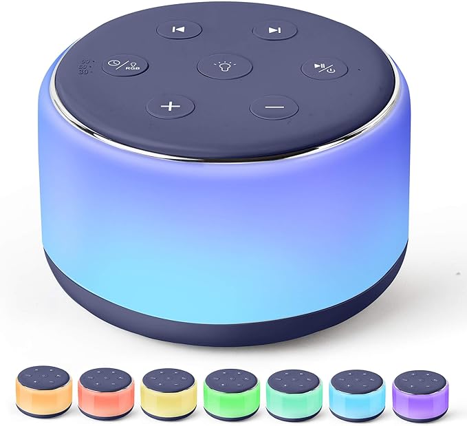 FamiSym Sleep Sound Machine for Babies Kids Adults - Rechargeable White Noise Machine for Sleeping with Night Light, 34 Soothing Sounds, Nursery Decor Baby Lullaby Machine, Registry Gift