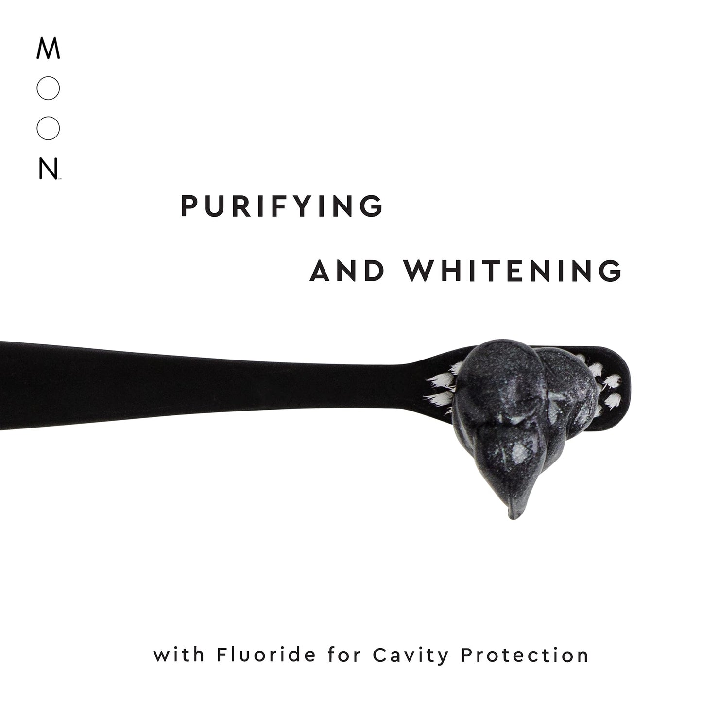 MOON Charcoal Whitening Toothpaste, Fluoride, Cavity Protection, Lunar Peppermint for Fresh Breath, for Adults 4.2 oz