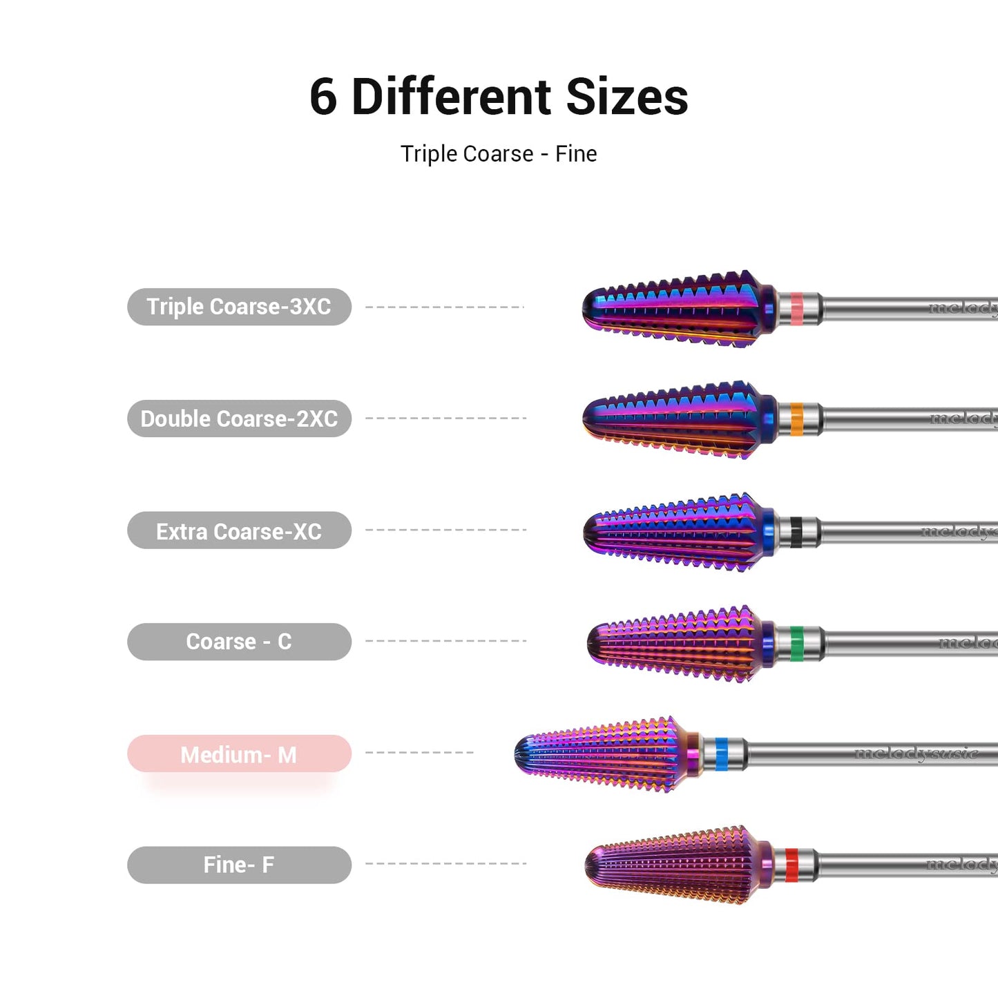 MelodySusie Professional Rechargeable 30000 RPM Nail Drill and Professional Tornado Nail Drill Bits