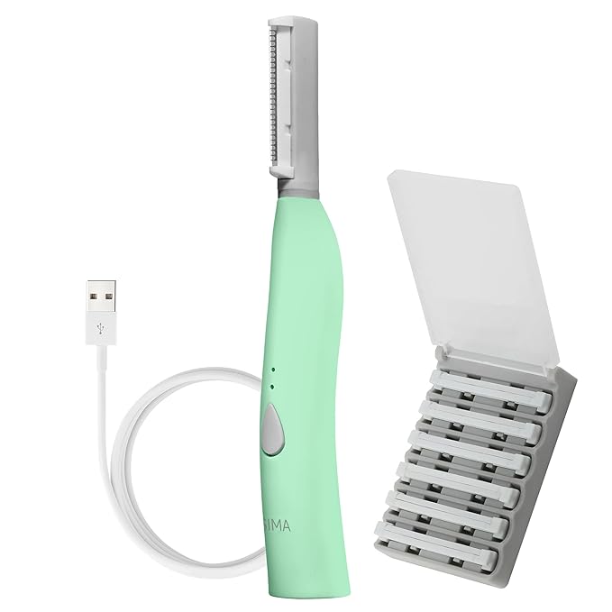 SPA SCIENCES - SIMA Patented Dermaplane Razor for Women Face – Painless 2-in-1 Facial Exfoliation & Peach Fuzz Hair Removal – Anti-Aging – 3 Speeds – Rechargeable – 7 Weeks Treatment