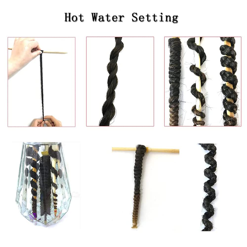 ZEPIN Pre Stretched Braiding Hair 16 Inch 8 Packs Professional Soft Yaki braiding Hair For Braids Hot Water Setting Synthetic Crochet Hair Extensions (16 Inch (Pack of 8), 1b/30)