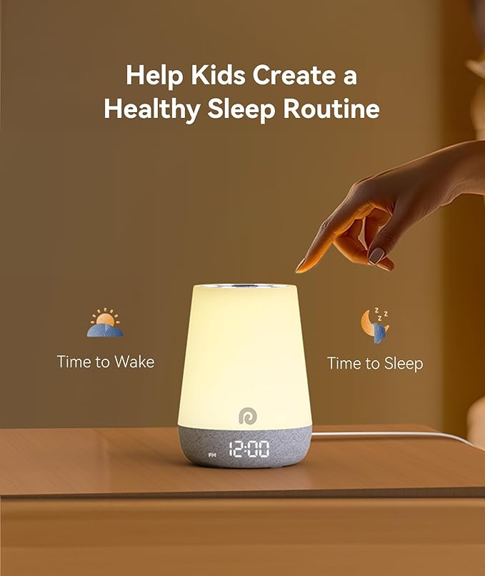 Dreamegg Nite 1 - Baby Sound Machine, Sleep Trainer, Night Light for Kids, Ok to Wake Alarm Clock, 34 Soothing Sounds, App Control, White Noise Sound Machine for Baby Kids Toddler Nursery(Cozy Xmas)