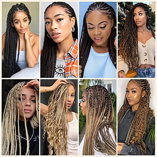 Blue Braiding Hair Pre Stretched EZ Braiding Hair 3 Packs/Lot 26 Inches Yaki Texture Braiding Hair Hot Water Setting Synthetic Fiber for Crochet Hair Extensions（3 packs，blue#）