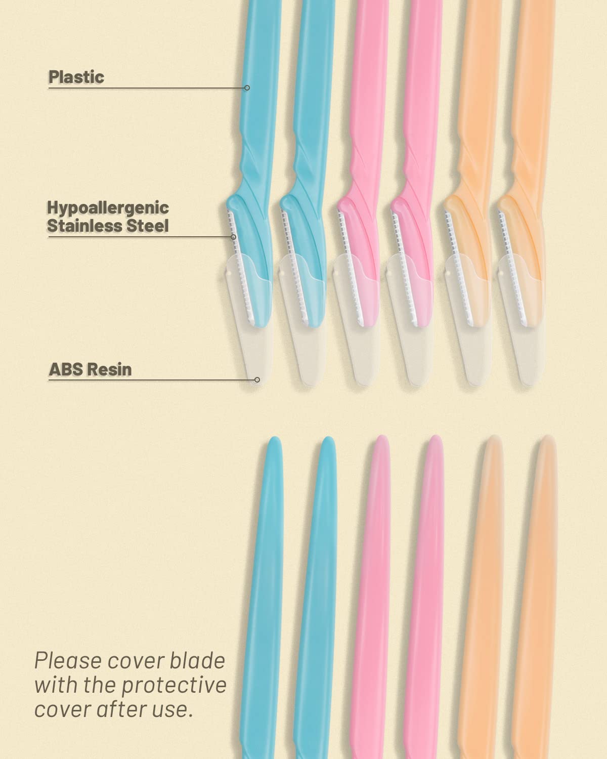 Eyebrow Razor for Women, 12 Pcs Dermaplaning Tool for Face Professional, Face Razor for Women Facial Hair Remover