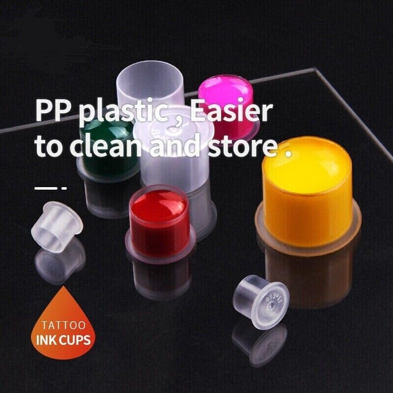 Tattoo Ink Caps - Jconly 1000Pcs Tattoo Ink Cups Pigment Caps With Base Sizes 17mm Disposable Tattoo Caps Tattoo Supplies (1000PCS Large #17)…