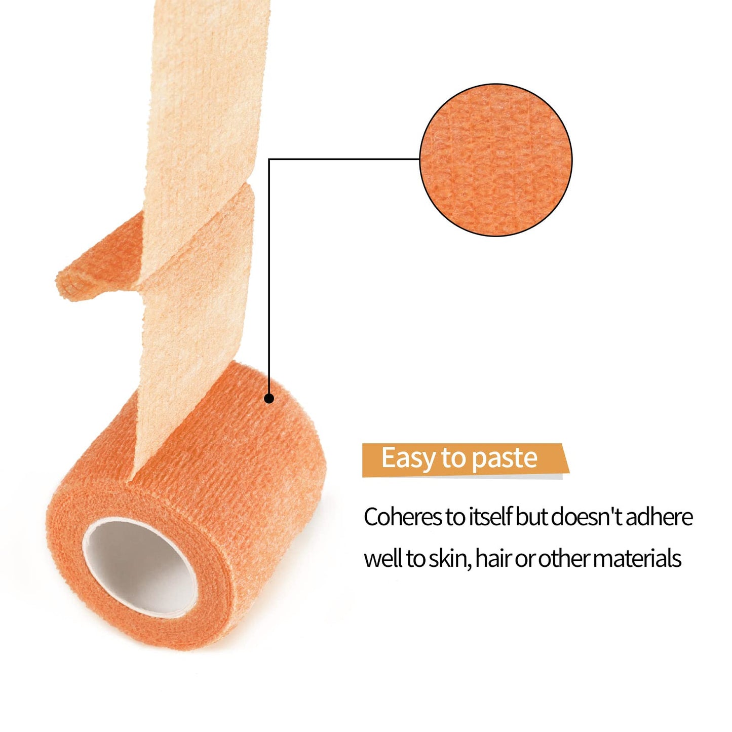 VideoPUP Tattoo Grip Cover Wrap,6PCS Disposable Cohesive Tattoo Grip Cover Elastic Bandage Handle Grip Tube for Tattoo Machine Tattoo Grip Accessories(Phosphor Orange)
