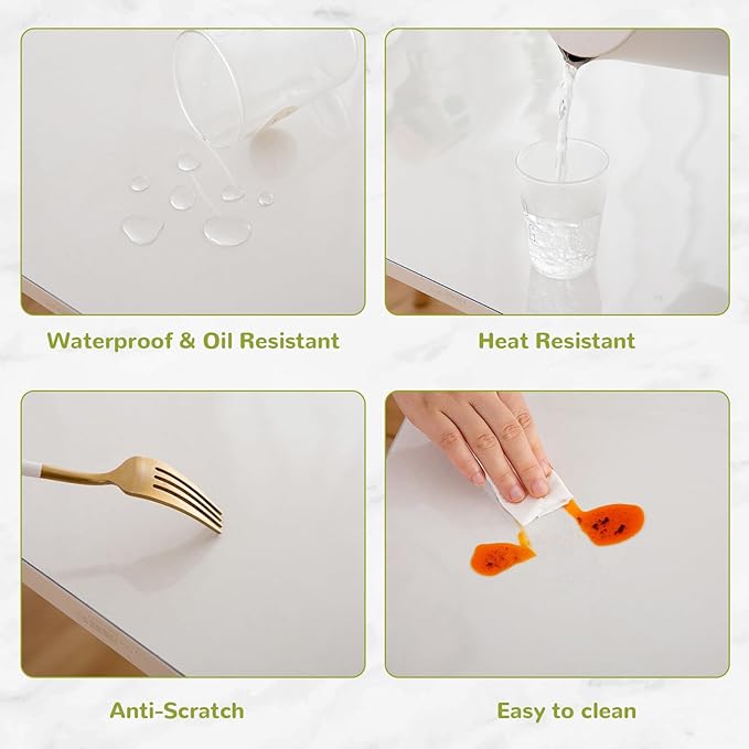 24 x 24 Inch Clear Table Cover, Protector for Dining Room, Kitchen, Office - 1.5mm Thick Plastic, Waterproof