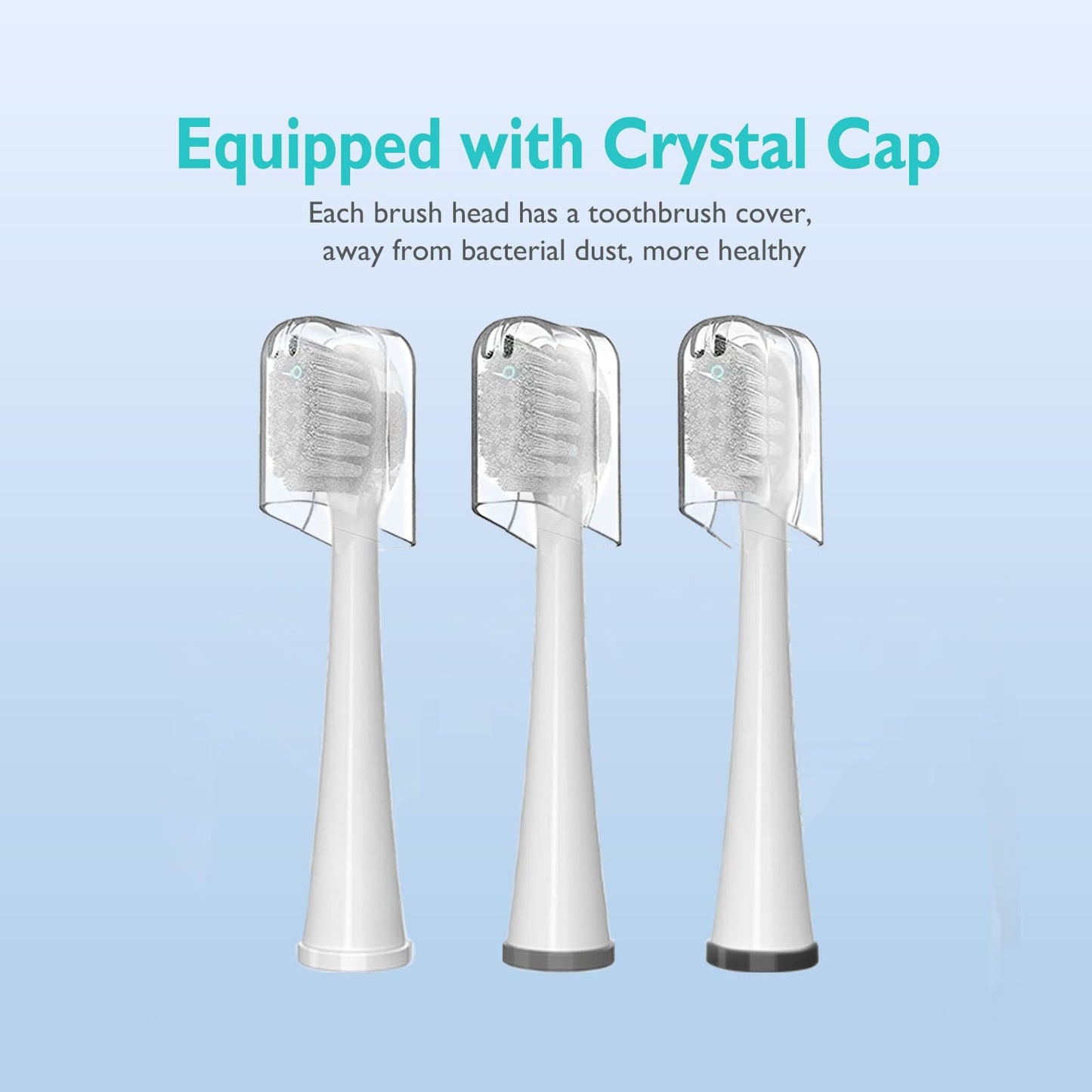 Replacement Brush Heads for Waterpick Sonic Fusion 2.0 Flossing Toothbrush with Cover, Compact, 3 Count White, Hard Bristles