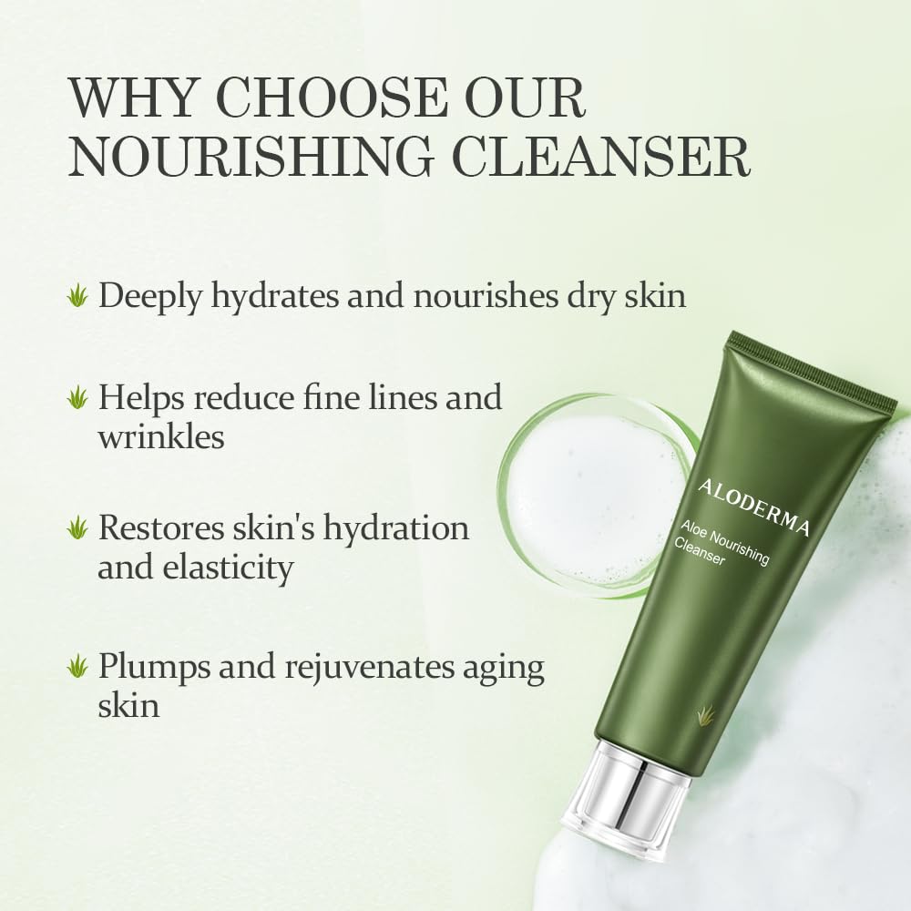 Aloderma Signature Aloe Firming & Rejuvenating Set - 5 Pieces - Gel, Cleanser, Toner, Serum, Cream