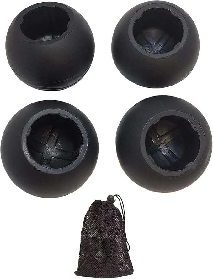 Inner Diameter 20mm Camping Chair Anti Sink Rubber Ball Feet Anti Slipery Set of 4 Stability Outdoor Chair Leg Cap Hiking Uneven Floor Portable with A Mesh Sport Bag