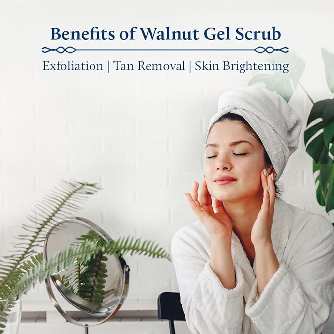 Blue Nectar Walnut Gel Scrub for Deep Exfoliation (1.7 Fl Oz) with Kumkumadi Gentle Exfoliating Face Scrub for Tan Removal and Blackheads (1.7 Oz)
