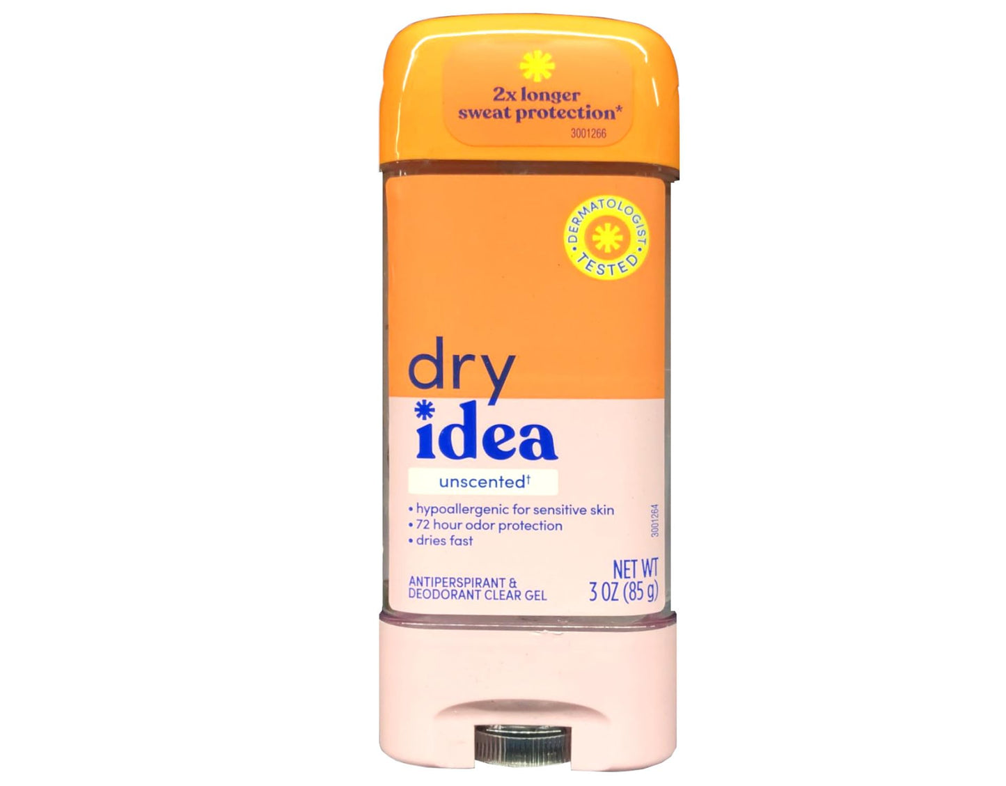 Dry Idea Advanced Dry Unscented Antiperspirant & Deodorant Clear Gel 3 oz (Pack of 8)