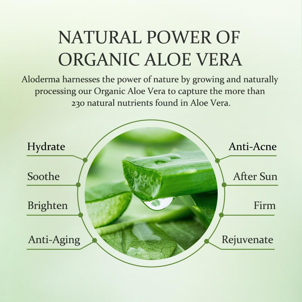 Aloderma Signature Aloe Soothing & Repairing Set - 5 Pieces - Gel, Cleanser, Toner, Serum, Cream