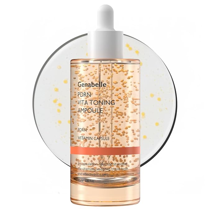 PDRN Vita Toning Ampoule JUMBO SIZE - Lightweight Glass Skin & Toning Ampoule with Vitamin B, C, E, PDRN, Serum for Blemishes, Fine Lines and Rough Skin Texture, 2.36 fl oz