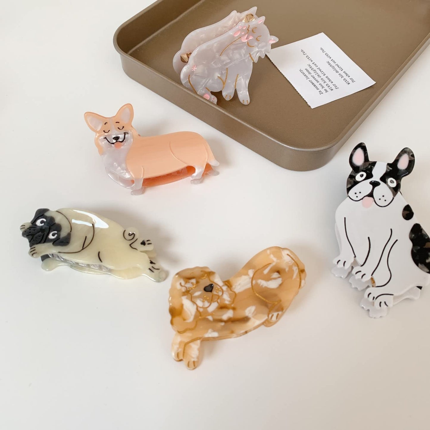 Charlie Dog Hair Clips,Small Claw Clips for Girls,Acetate Hair Clips for Women,S7