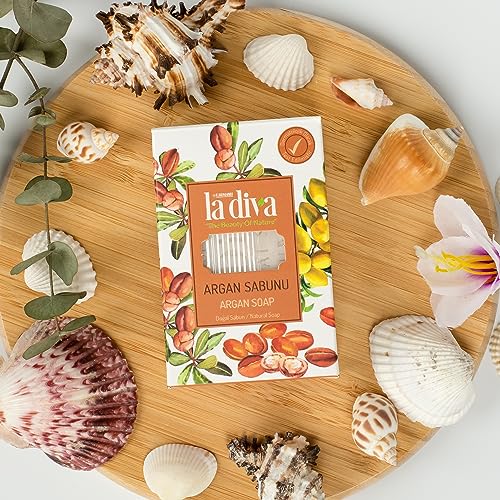 La Diva Organic Soap Collection - Hand Soap - Argan, Coconut Oil, Collagen, Donkey Milk, Lavender, and More - Premium Bar Soaps for Daily Hydration and Skin Nourishment (Argan)