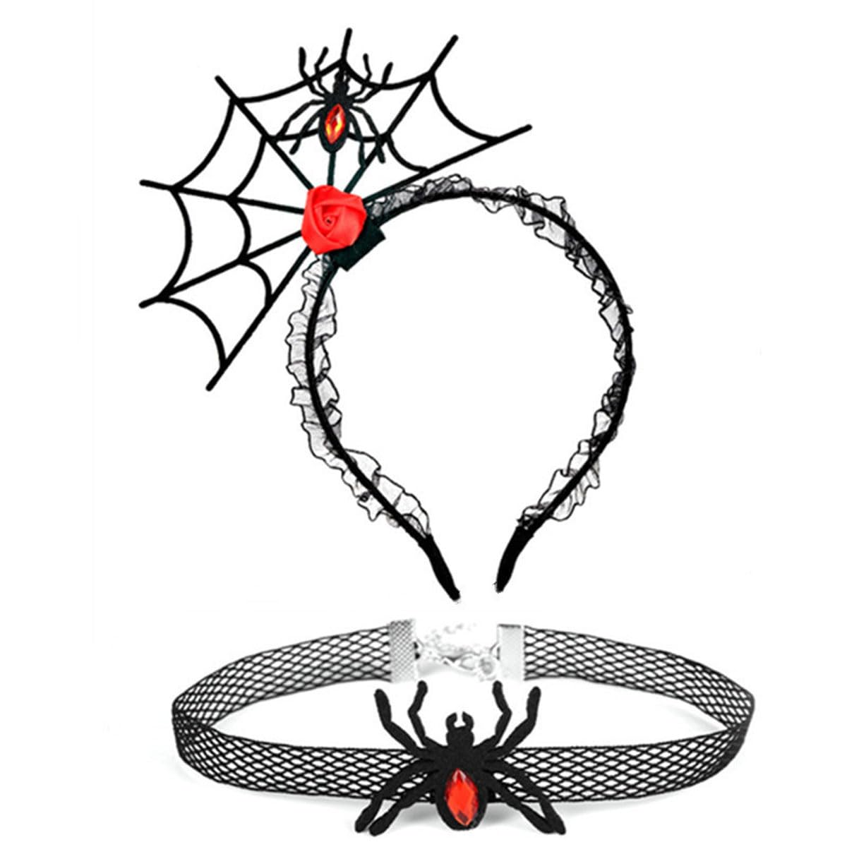 Love Sweety Halloween Spider Ghost Pumpkin Hair Hoop Cosplay Devil Headband (Spider Red Spider Set)