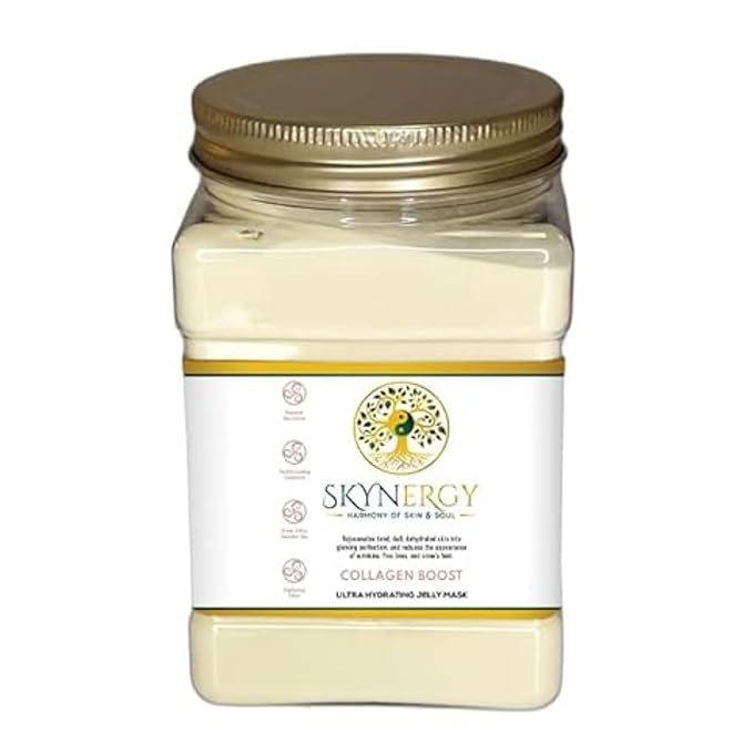 Collagen Boost Jelly Mask - Professional Grade HydroGlo Peel Off Face Mask for Skin Hydration, Radiance, Reduced Fine Lines & Pigmentation Vajafacial Jelly Mask | 12 Applications (30 fl oz)