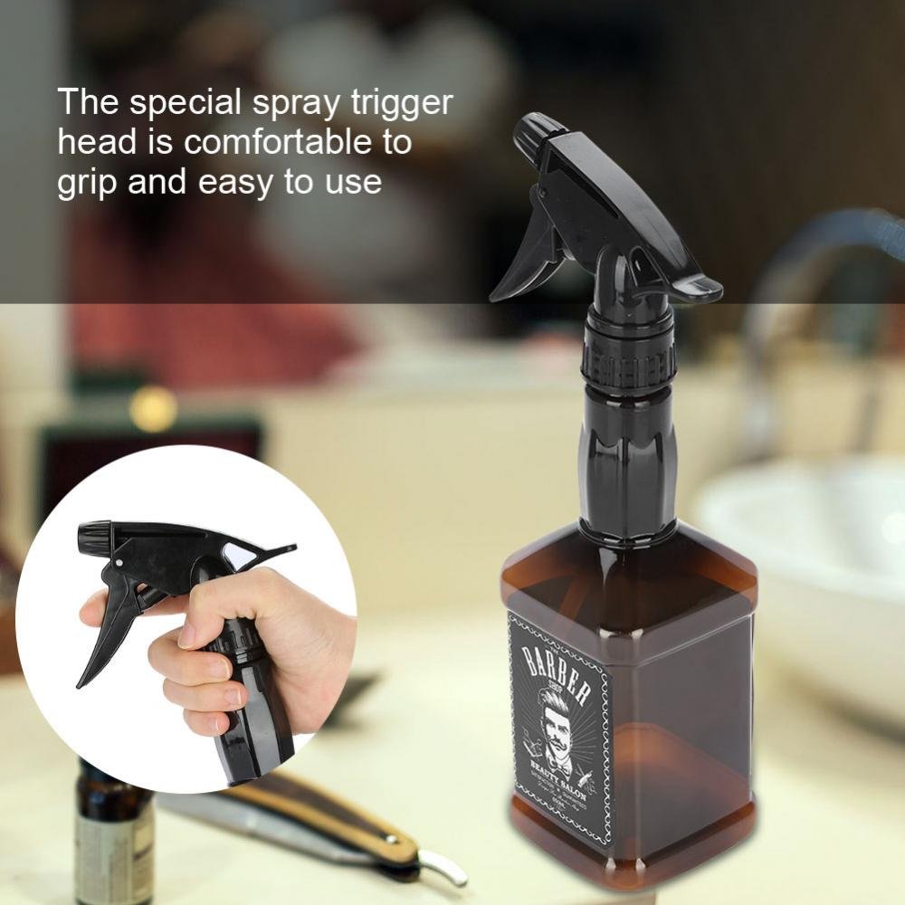 Hairdressing Spray Bottle, 650ml Salon Barber Hair Tool Refillable Water Sprayer Bottle(Brown)