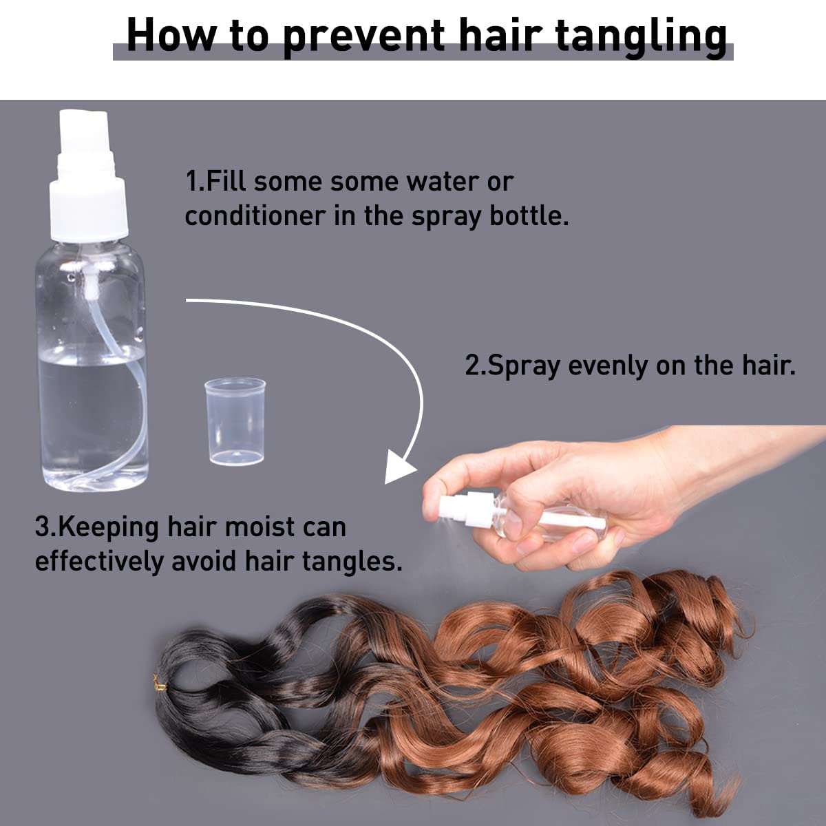 Luoyudu French Curl Braiding Hair 24 Inch 2 Packs Black Synthetic Loose Wave Bouncy Crochet Hair Pre Stretched 75g/pack Curly Braiding Hair for Black Women Hair Extensions (24inch,2packs,1B)