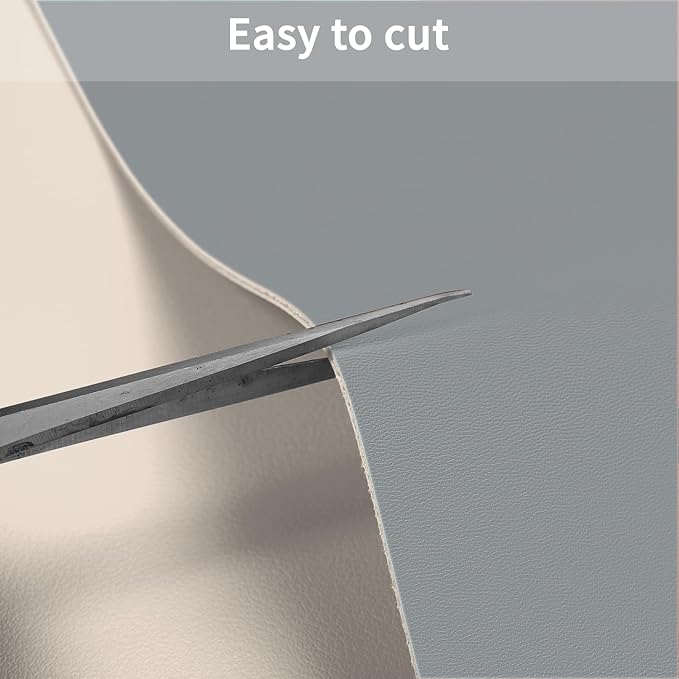 Leather Table Cover,1.8mm Thick,35.4x70.9 Inch Table Protector,Table Protector for Dining Room Table,Dining Table Cover,Table Cover Protector,Dining Table Pad(Off White+Light Gray,35.4x70.9)