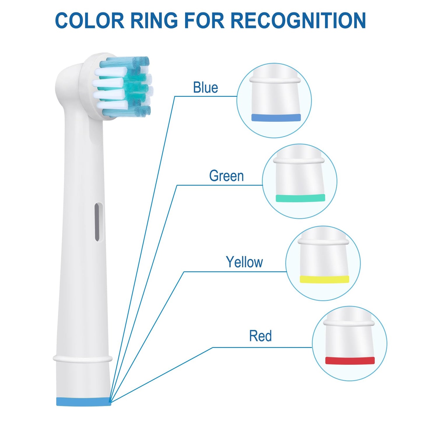Toothbrush Replacement Heads Refills for Oral B - Precision Clean Brush Head for Gentle & Effective Cleaning and Optimal Dental Care, by DeBizz (16)