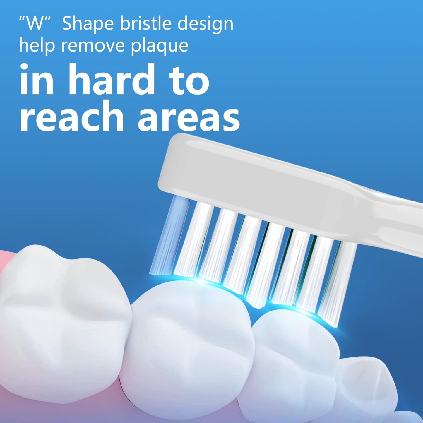 Harobey Replacement Toothbrush Heads for Waterpik Complete Care 5.0/9.0, and Compatible with AquaSonic Duo and Home Dental Center Electric Toothbruh, 5 Count(Pack of 1), White