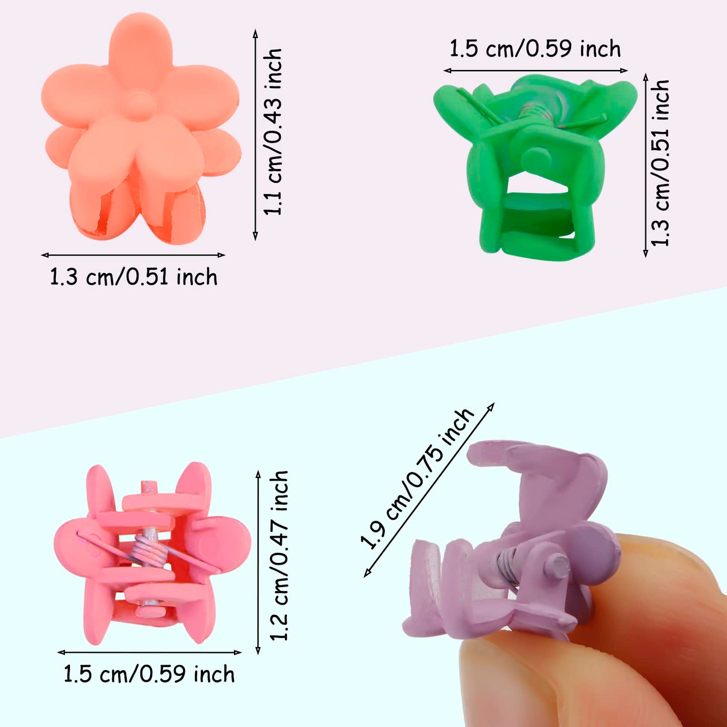YISSION Mini Flower Hair Claw Clips for Toddlers, Kids, Girls and Women - Cute Hair Accessories