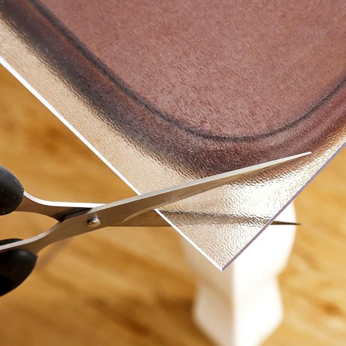 NECAUX Custom 48 x 115 Inch Frosted Table Cover Protector, 1.5mm Thick Wood Grain Transparent Table Pad Non-Slip Tablecloth Plastic Protective Pad for Dining Room Table Conference Table Meeting Table