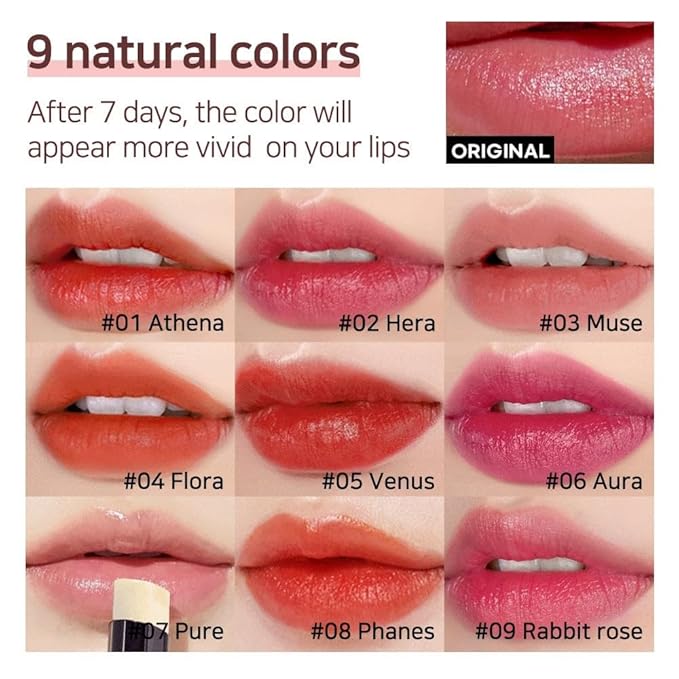 Lux Triple Lip Cure Balm (0.17 oz) (MUSE (Rose Coral)) 4 million units sold in Korea, Natural Tinted Korean Lip Balm, Petroleum/Paraben Free, Lip Butter,lip balm hydrating,tinted moisturizer
