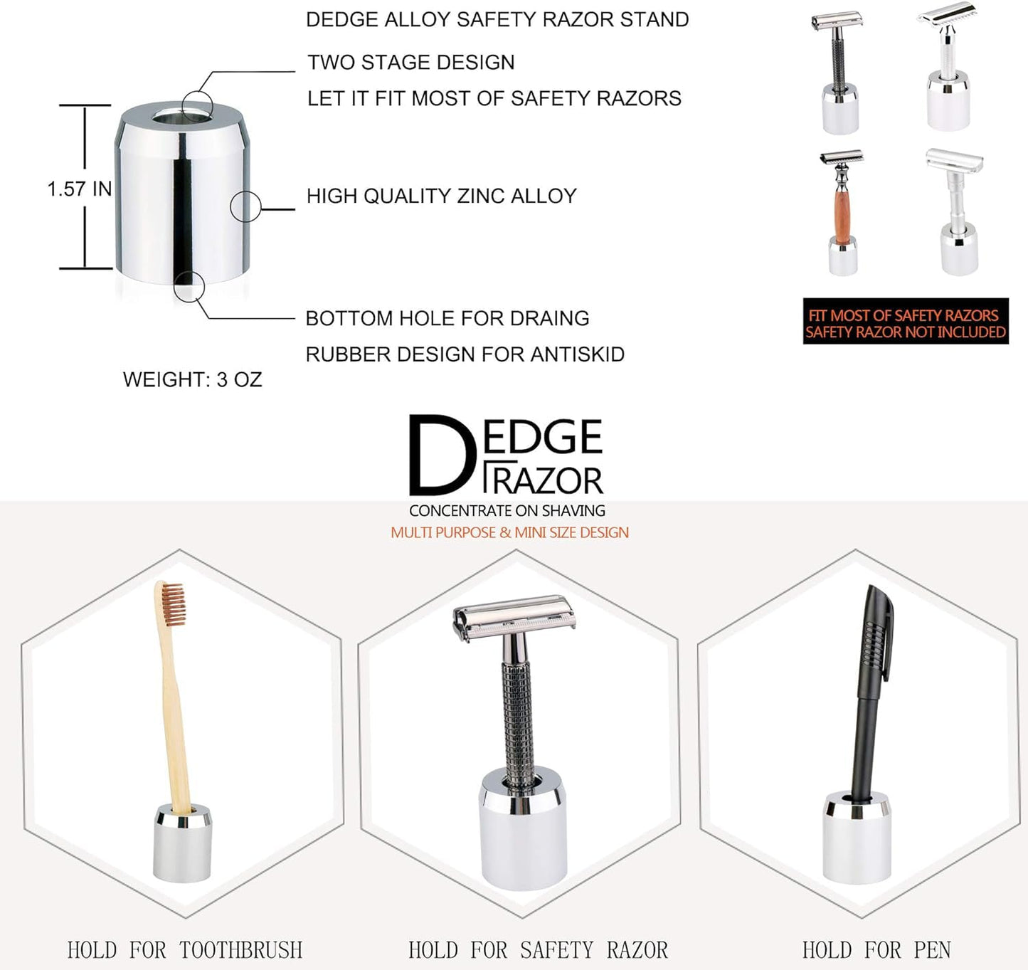 DEDGE Safety Razor Alloy Stand For Bathroom Accessory
