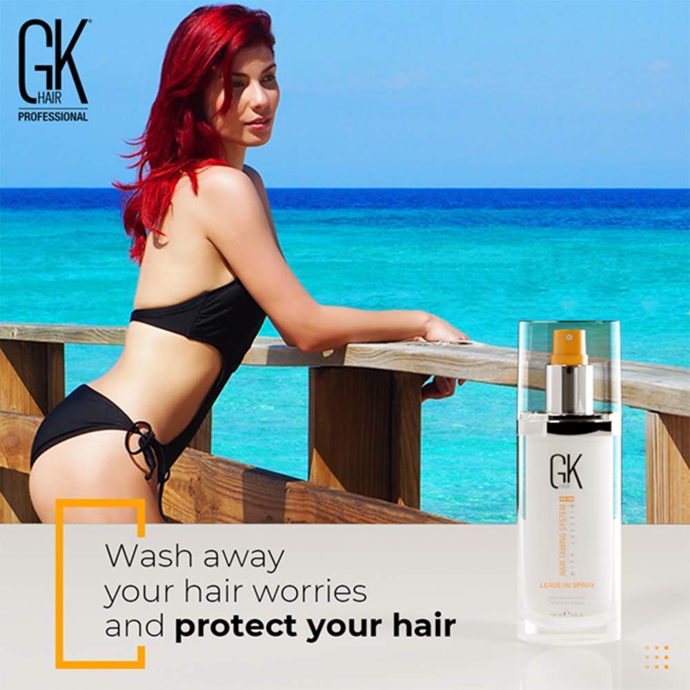 GK Hair Global Keratin Balancing Shampoo and Conditioner 300ml Set & Leave in Conditioner Spray (120ml/4 fl. oz)