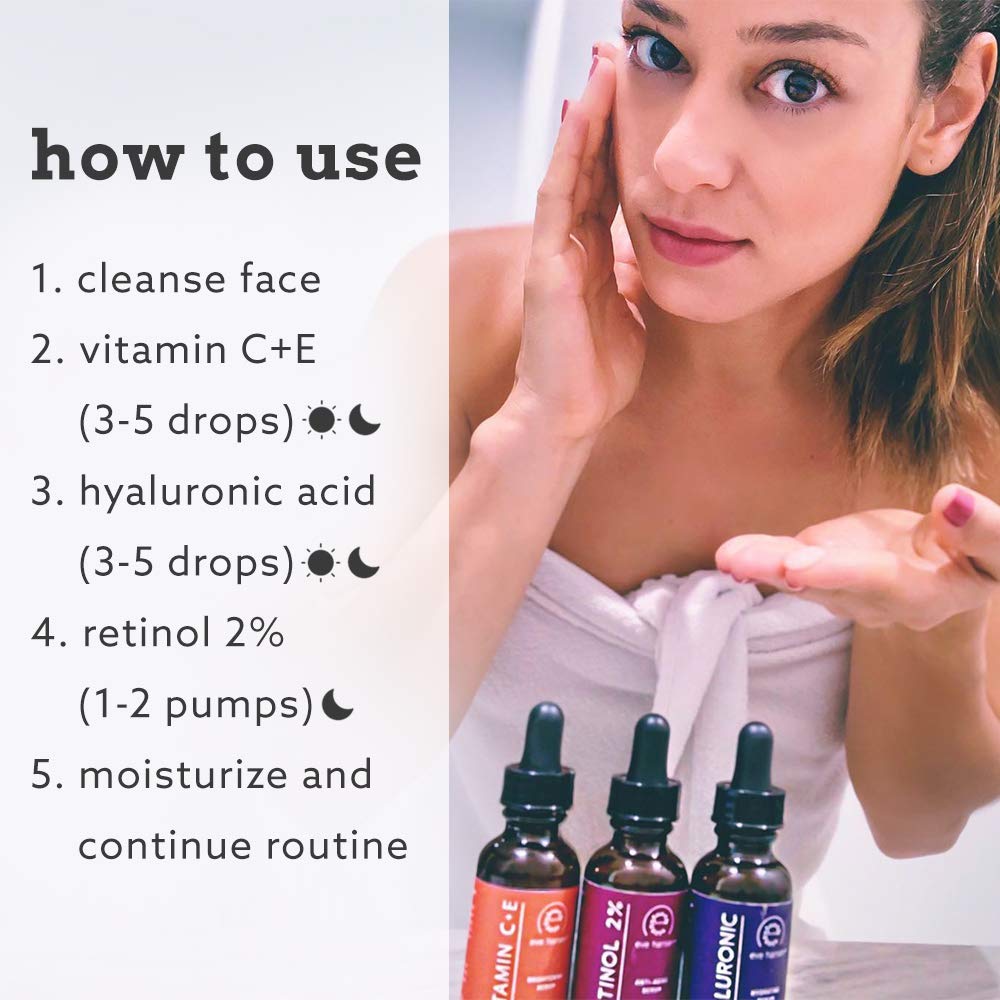 Eve Hansen Vitamin C Anti-Aging Serum Set - 3-in-1 Serum, Cleanser, Night Cream for Face