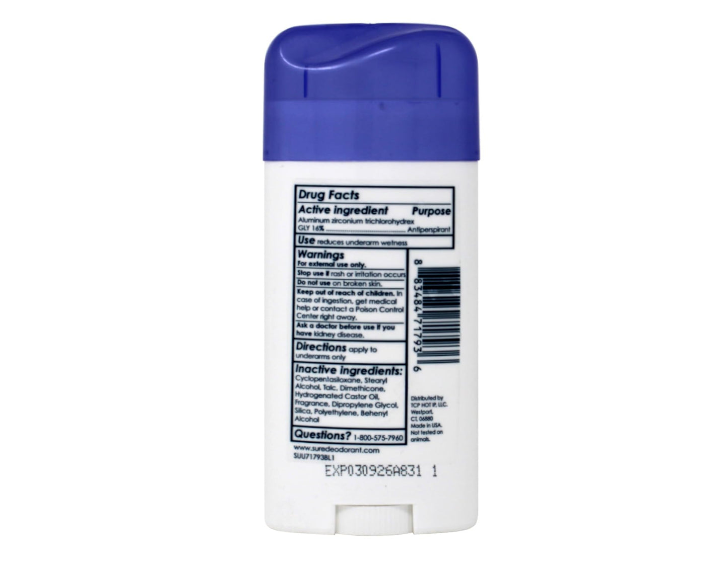 Sure Anti-Perspirant Deodorant Invisible Solid Regular Scent 2.60 oz