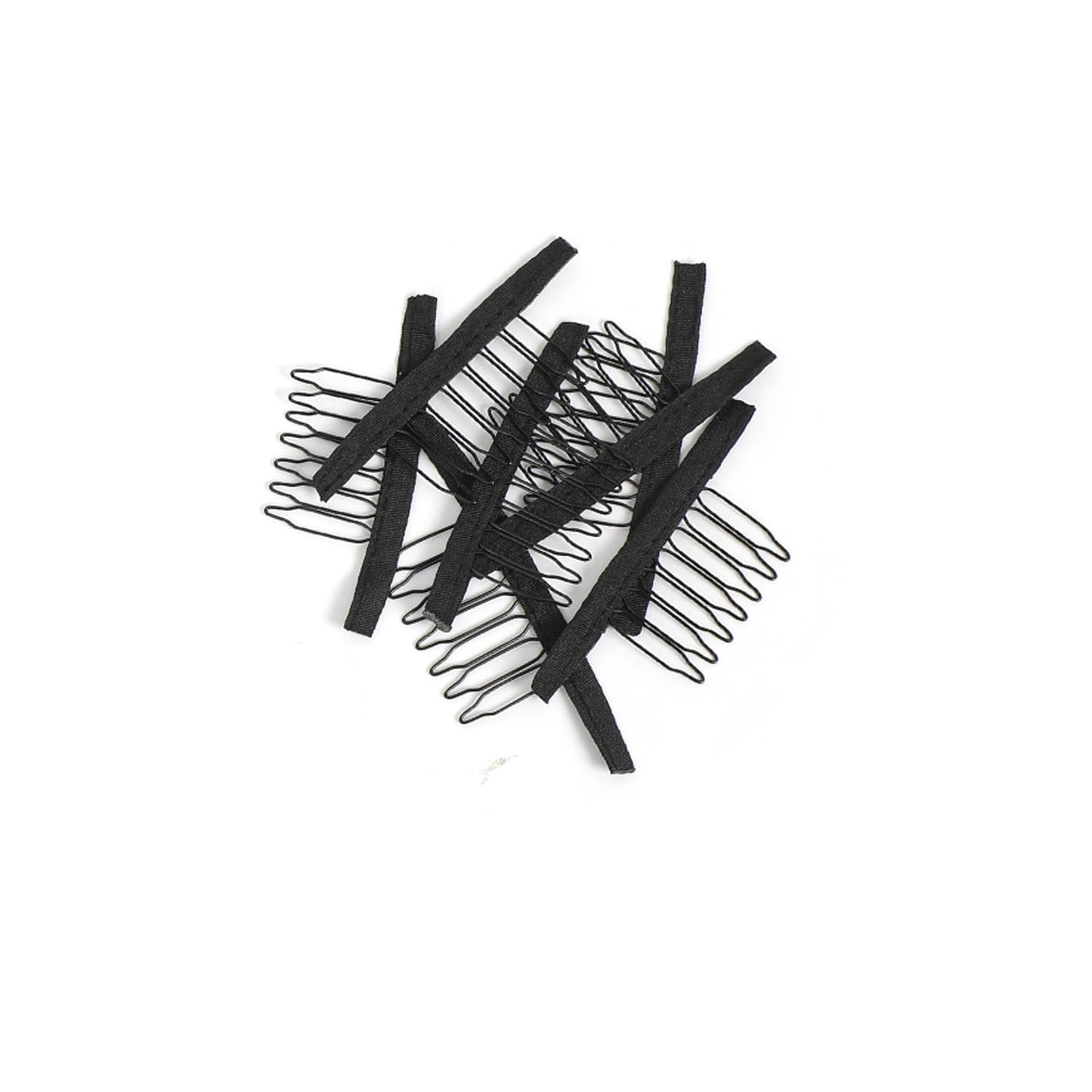 JIUSERLU 20 Pieces Wig Combs, 7-teeth Wig Clips to Secure Wig, Wig Accessories Tools For Making Wig Caps, Black (20 Pcs)
