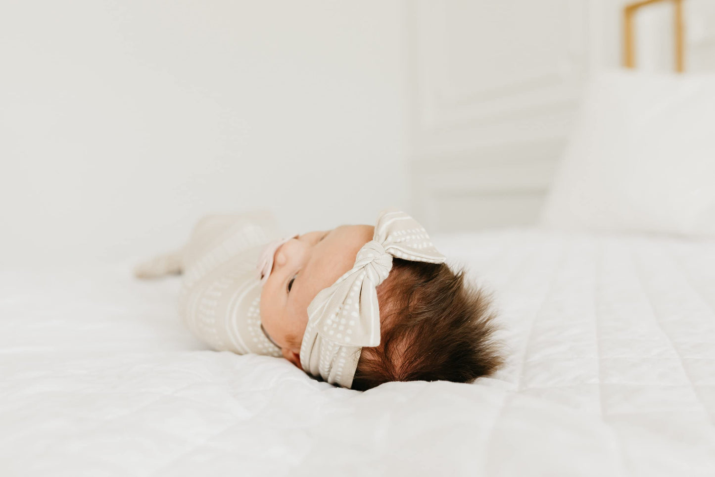 Copper Pearl Baby Bows: Stylish Headbands for Baby Girls, Premium Soft and Stretchy Baby Headbands, Perfect for Newborns, Trendy Designs - Clay