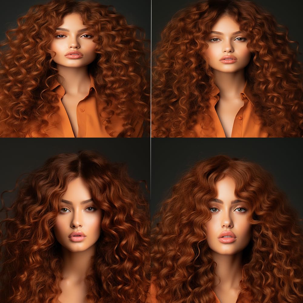 Color 30 Deep Wave Bundles Human Hair Light Brown Loose Deep Curly Bundles #30 Human Hair Bundles 24 26 28 inch Double Weft Brazilian Remy Hair Silky and Soft Weave Extensions For Black Woman
