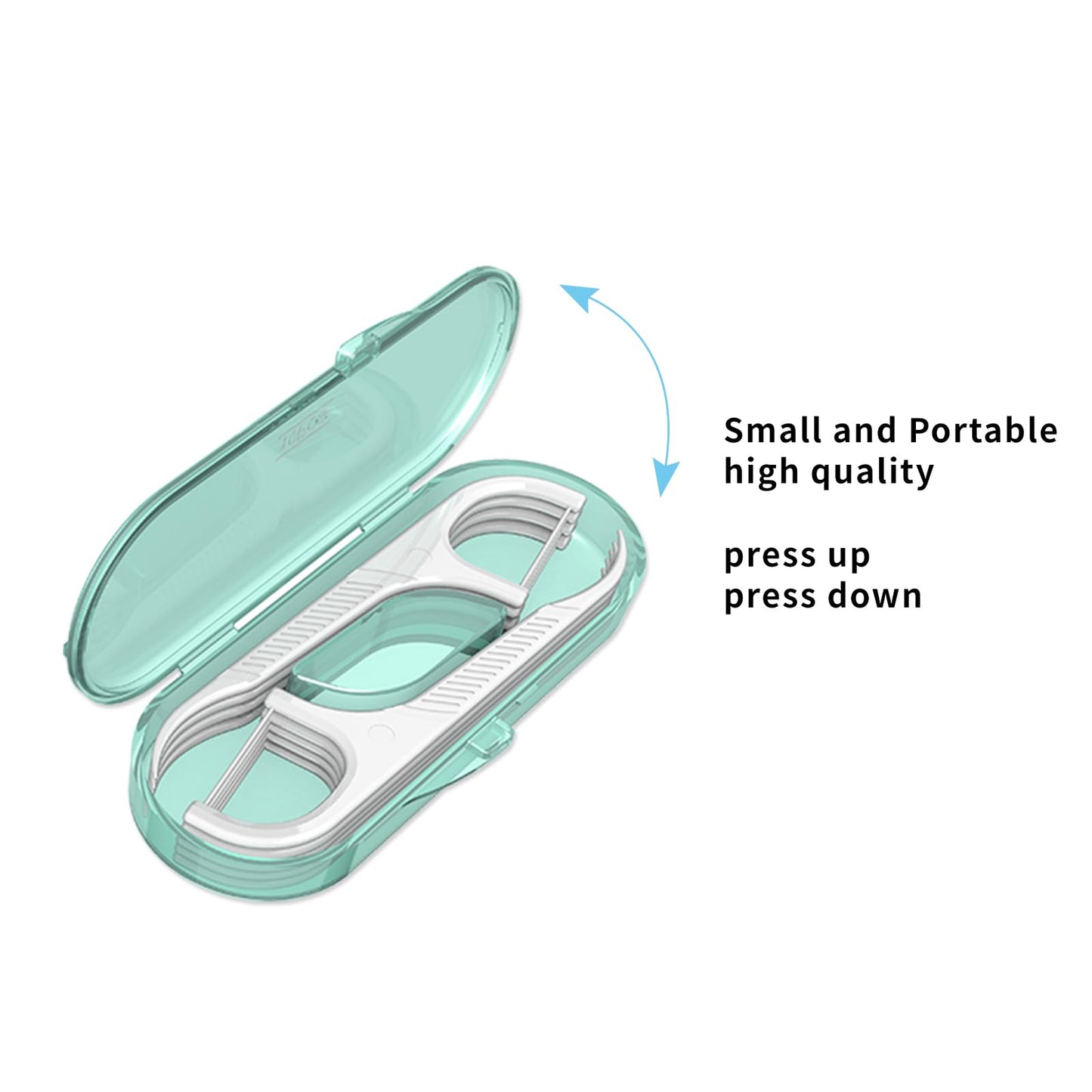 Dental Flossers 2Pcs Green Mini Portable Case,Refillable Toothpicks Dispenser,Storage 10 Count Floss Picks Organizer,Perfect for Your Purse Or Gym Bag for On-The-Go Flossing